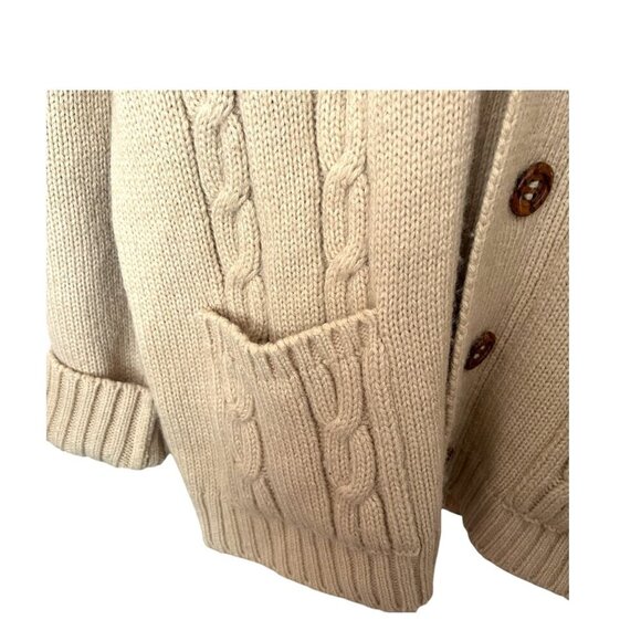 Norma Della Italian Shawl Collar Wool Blend Knit Cardigan Fishermancore Grandpa - Picture 3 of 8